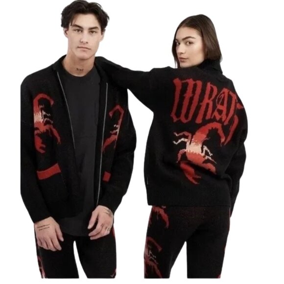SPIRIT JERSEY | NWT Unisex Scorpion Wrath Knit Zip Front Sweater | Size L - Picture 1 of 12